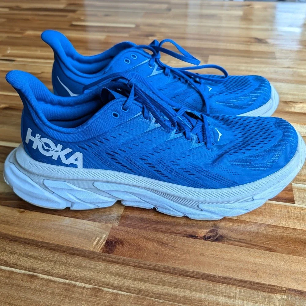 Hoka One One Clifton Mens Blue Running Shoes Sneakers Size 13